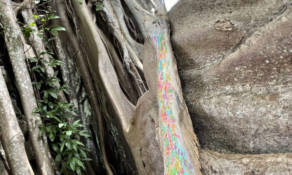 Painting at the slave steps in petit canal guadeloupe isabelle arvers