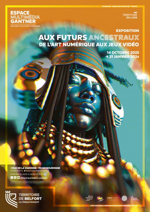Affiche exposition Aux Futurs ancestraux Gantner curated by Isabelle Arvers